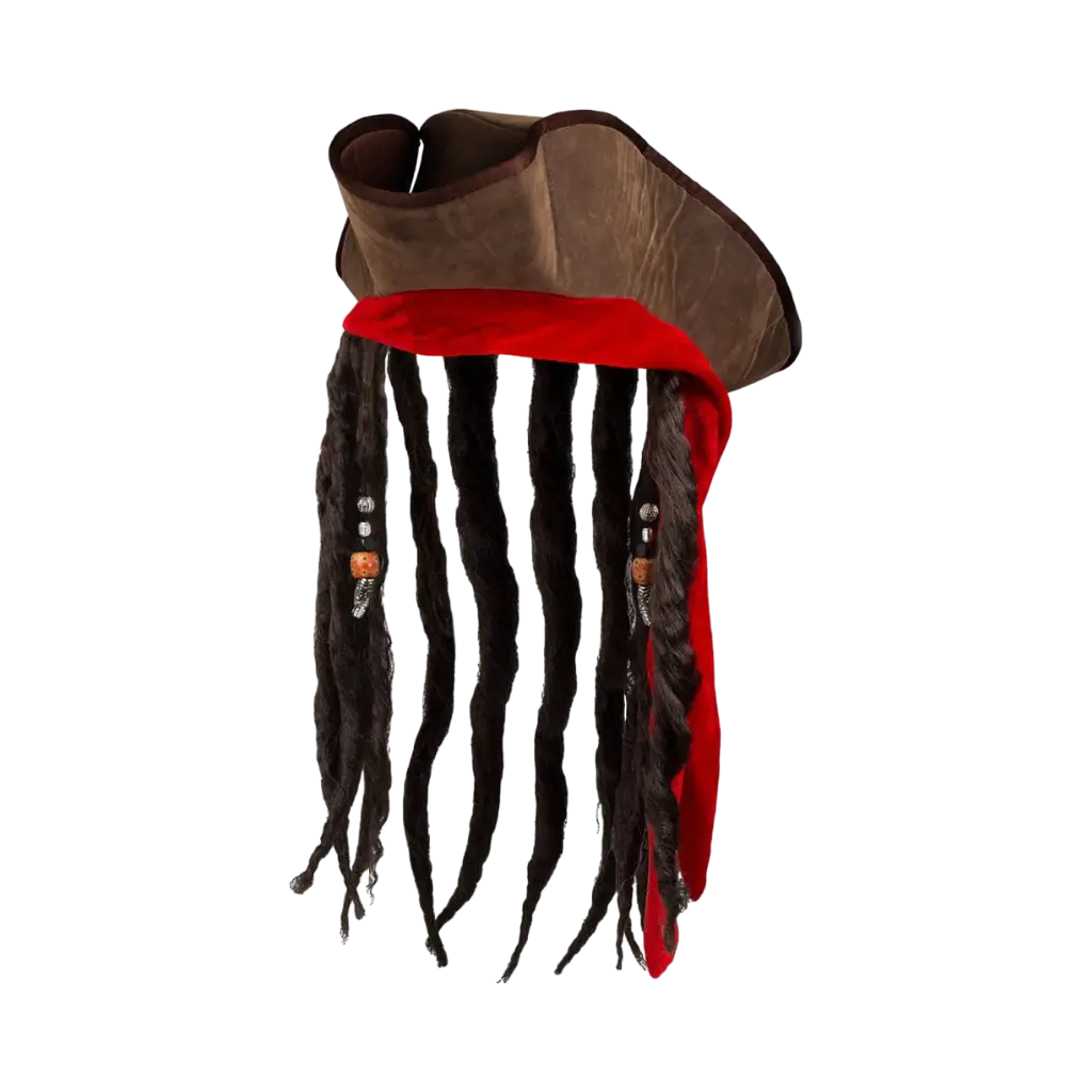 Sombrero de pirata Jack con rastas