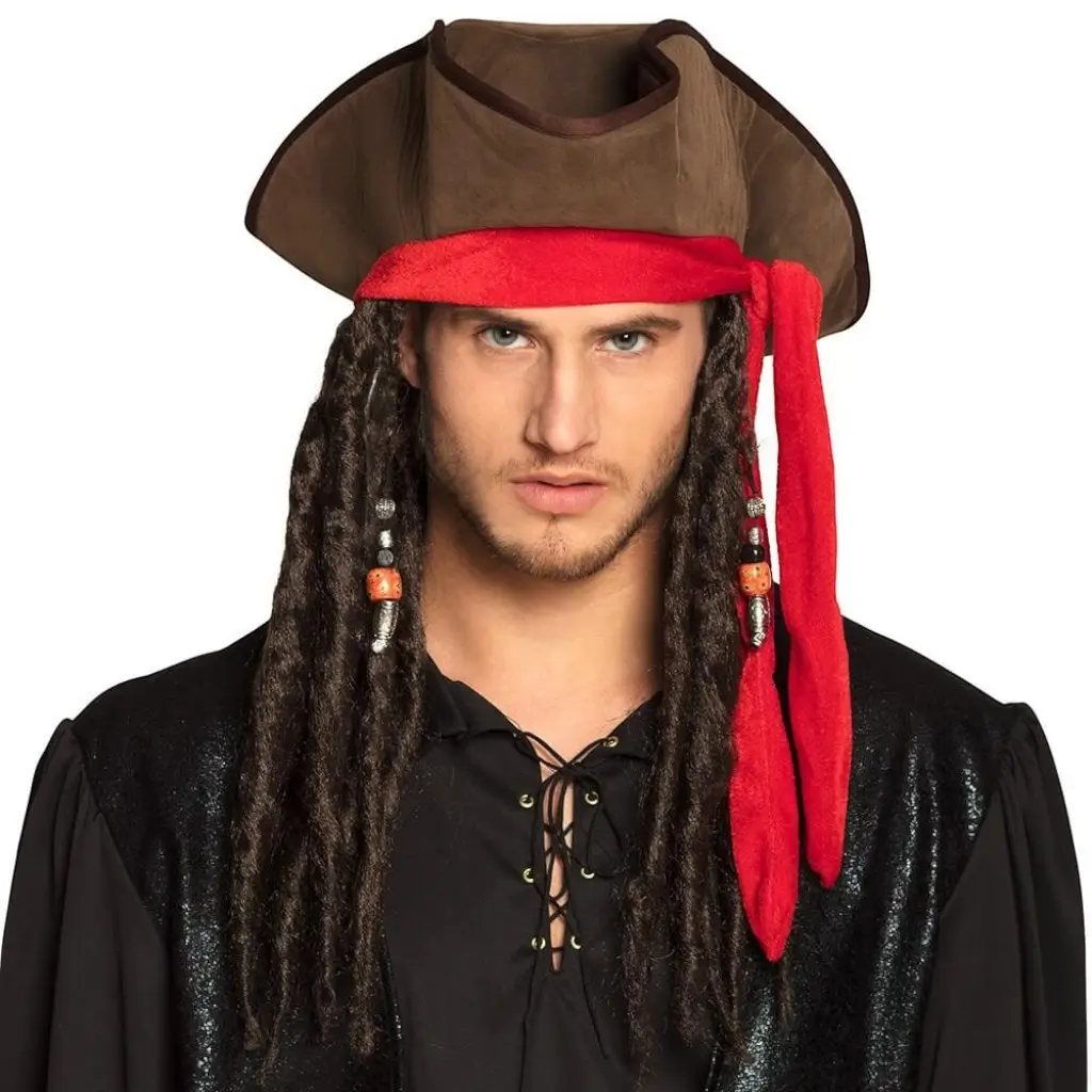 Sombrero de pirata Jack con rastas