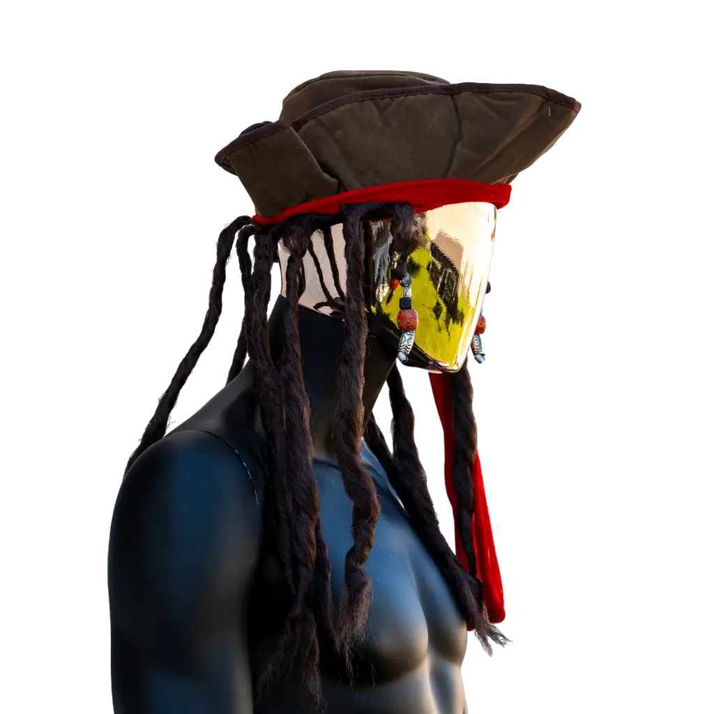 Sombrero de pirata Jack con rastas