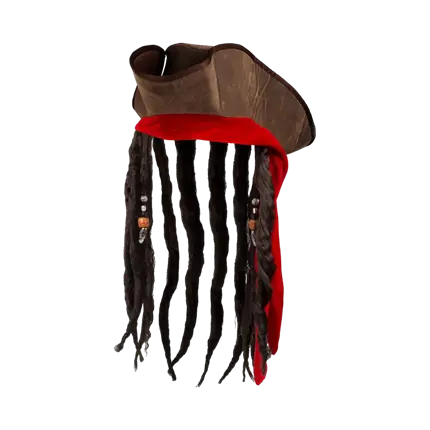 Sombrero de pirata Jack con rastas