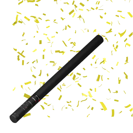 Pistola de confeti manual amarilla 80cm