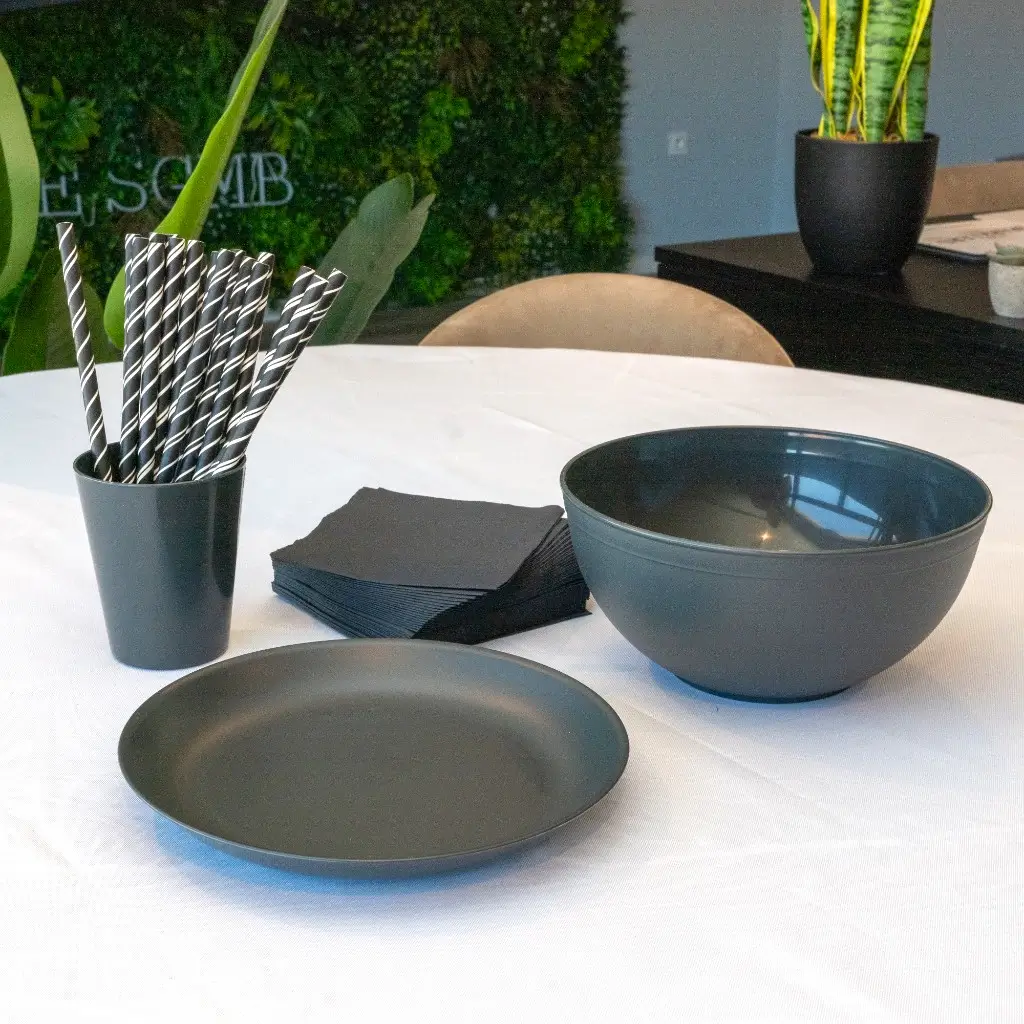 Ensaladera Mineral Irrompible Grande PP Gris Antracita ø 23.5cm