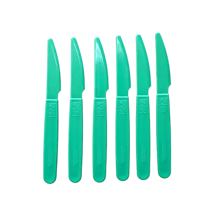 Cuchillo Irrompible PP Verde Pastel - Set de 6