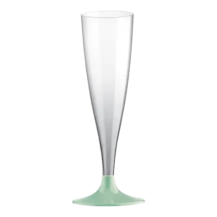 Copa de champán transparente verde pastel 14cl - Lote de 6