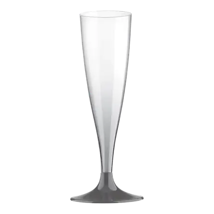Copa de champán transparente con base gris antracita - 14cl - Lote de 6