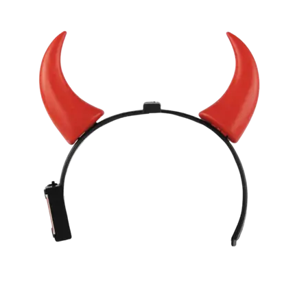 Diadema Cuernos de Diablo Rojo Brillante