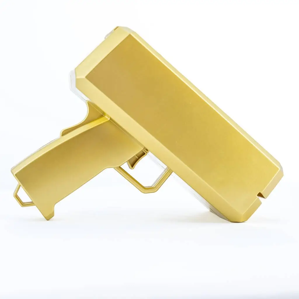 Pistola para billetes - Color dorado - 100 billetes falsos incluidos