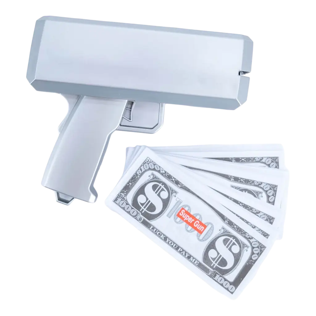 Silver Ticket Gun - 100 billetes falsos incluidos