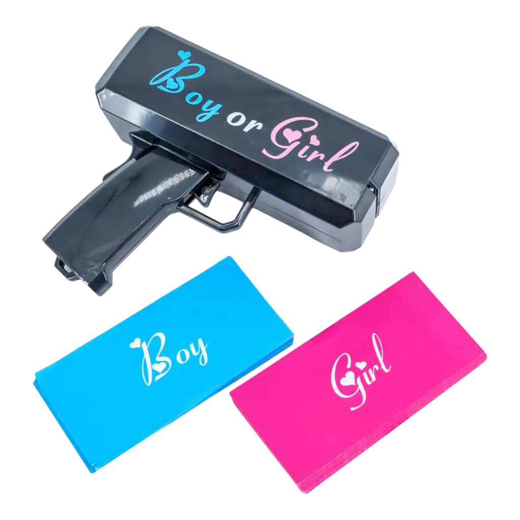 Boy or Girl Ticket Gun - 100 billetes falsos incluidos