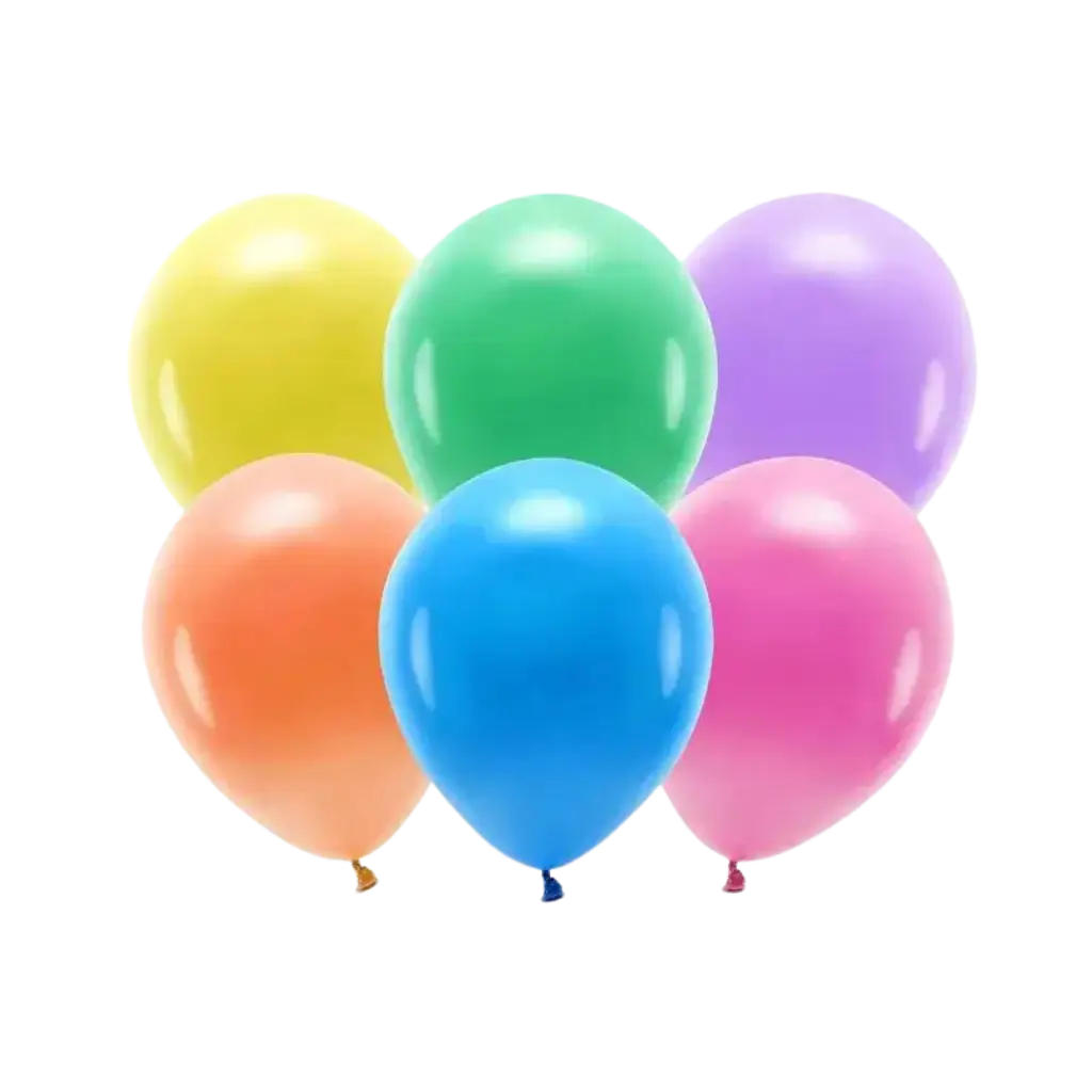 Paquete de 10 globos biodegradables multicolores