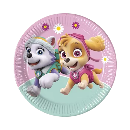 Pat'Patrol Girly plato de papel ø23cm - Set de 8