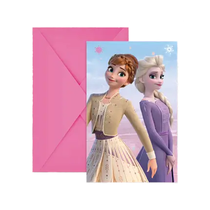 Tarjeta de invitación y sobre Snow Queen - Lote de 6