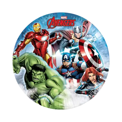 Avengers plato de papel ø23cm - Set de 8