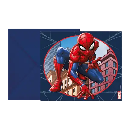 Invitación y sobre Spiderman - Lote de 6