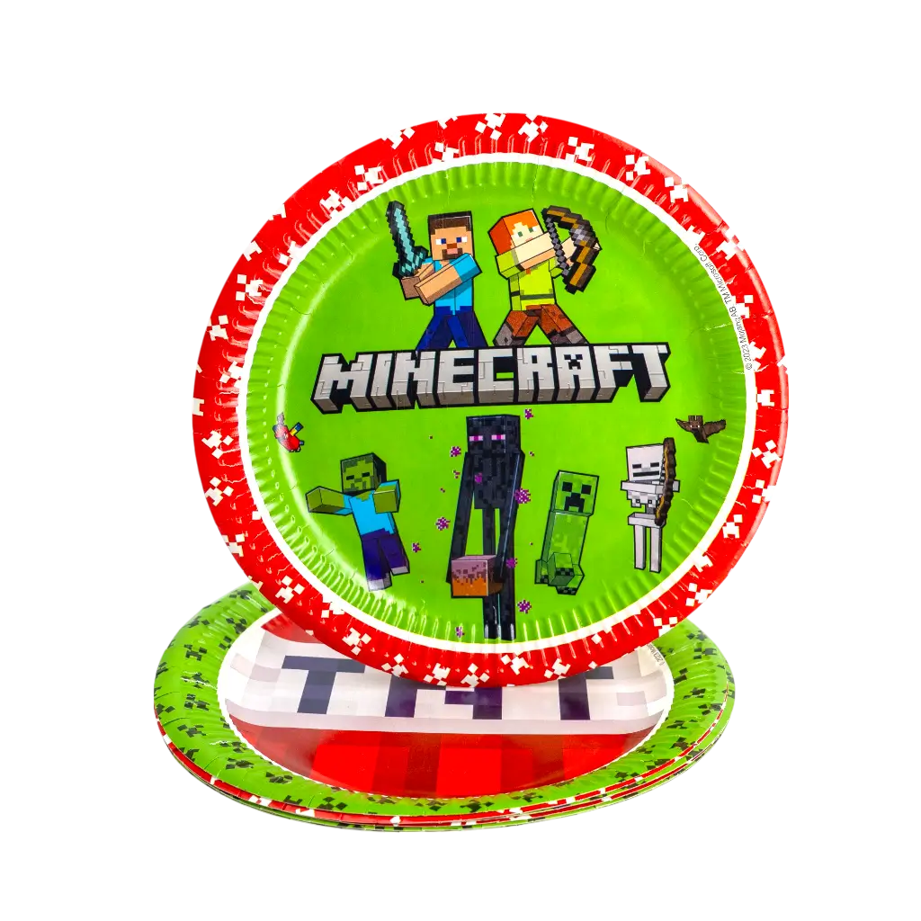Plato de papel Minecraft ø23cm - Set de 8