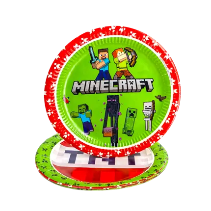 Plato de papel Minecraft ø23cm - Set de 8