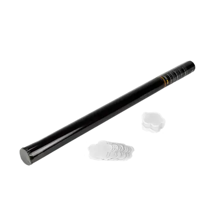 Cañón manual de confeti de flores de 80 cm - Blanco