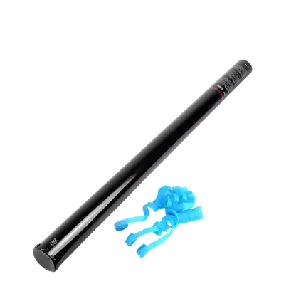 Cañón manual de confeti Streamer 80cm - Azul