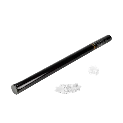 Cañón manual de confeti en forma de estrella de 80 cm - Blanco