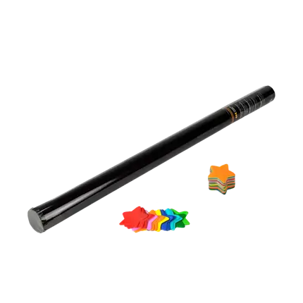 Cañón manual de confeti en forma de estrella de 80 cm - Multicolor