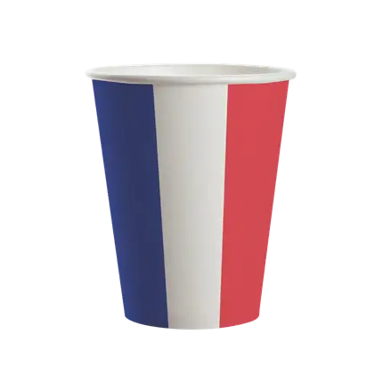 Lote de 8 vasos de papel Francia