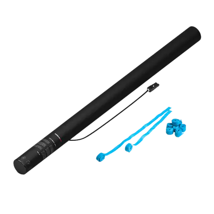 Pistola de confeti eléctrica Streamer azul 80 cm
