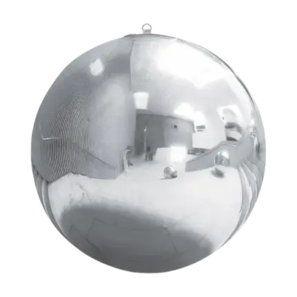 Bola de espejos hinchable reutilizable Plata 120cm