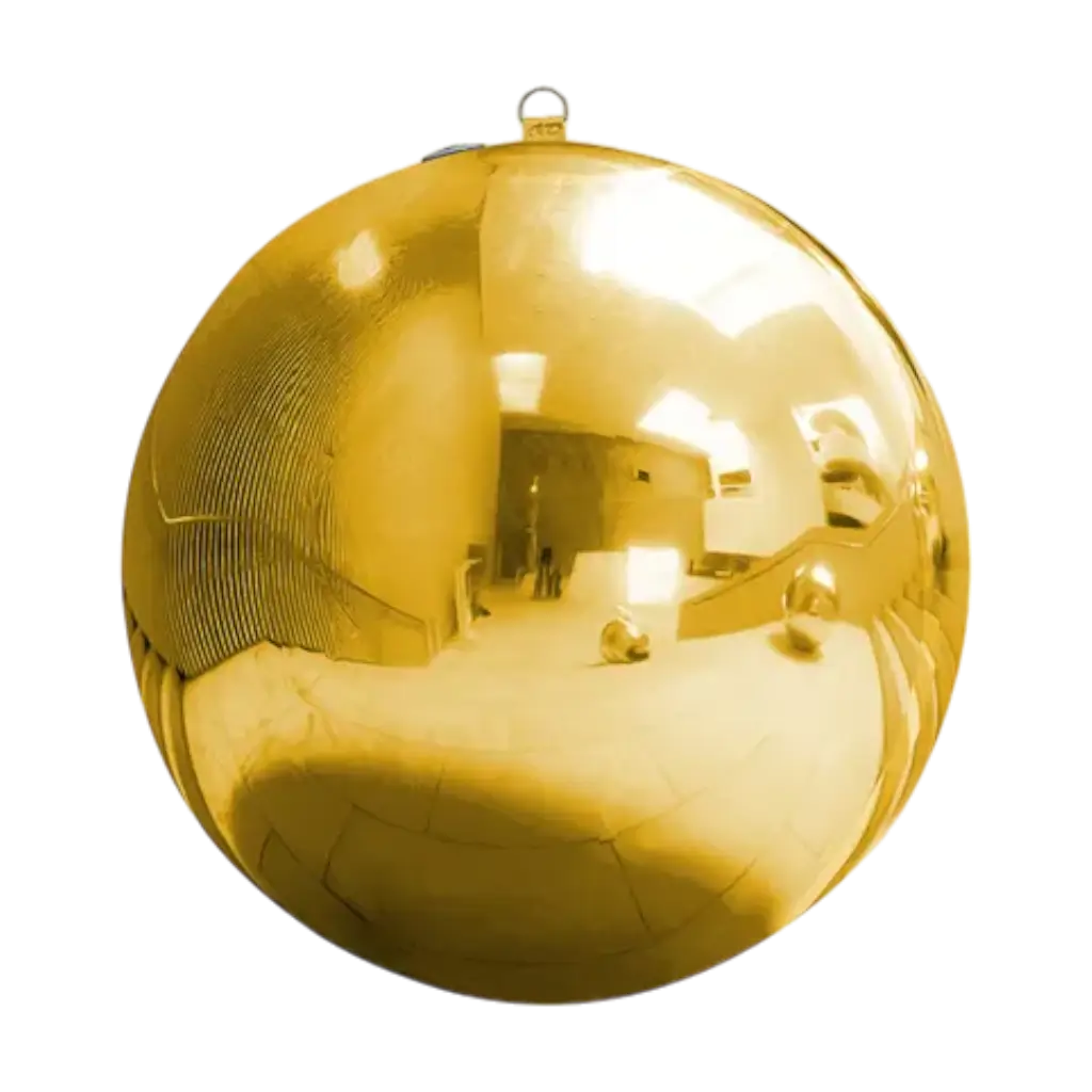 Bola de Espejos Hinchable Reutilizable Oro 60cm