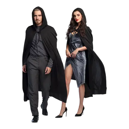 Capa negra con capucha - 180cm