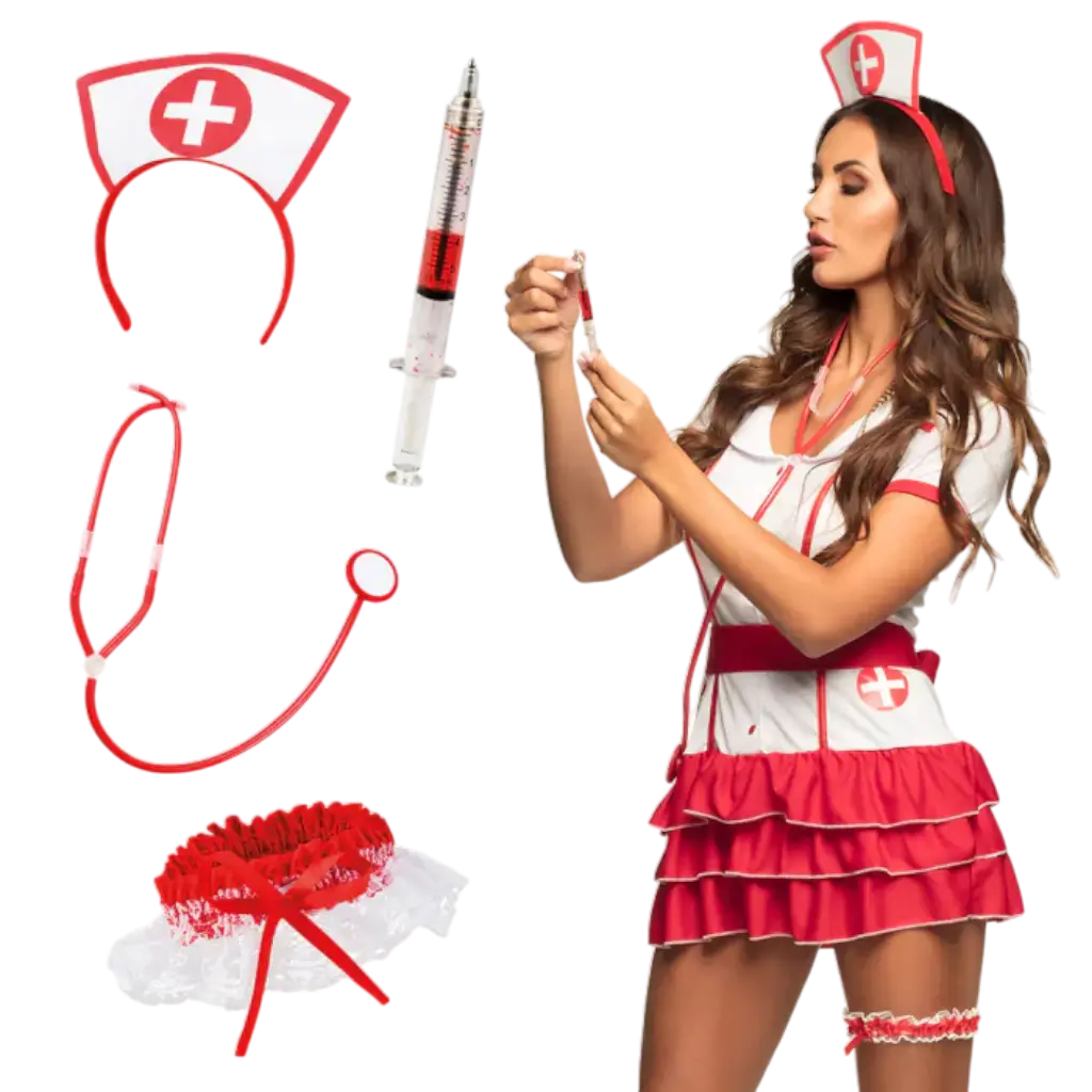 Set de disfraz de enfermera - 4 accesorios