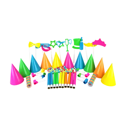 Kit de fiesta fluorescente multicolor para 10 personas