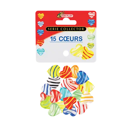 Juego de 15 canicas Corazón surtidas