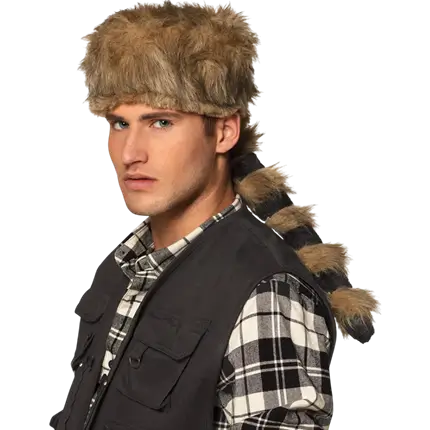 Gorro de trampero de piel con cola