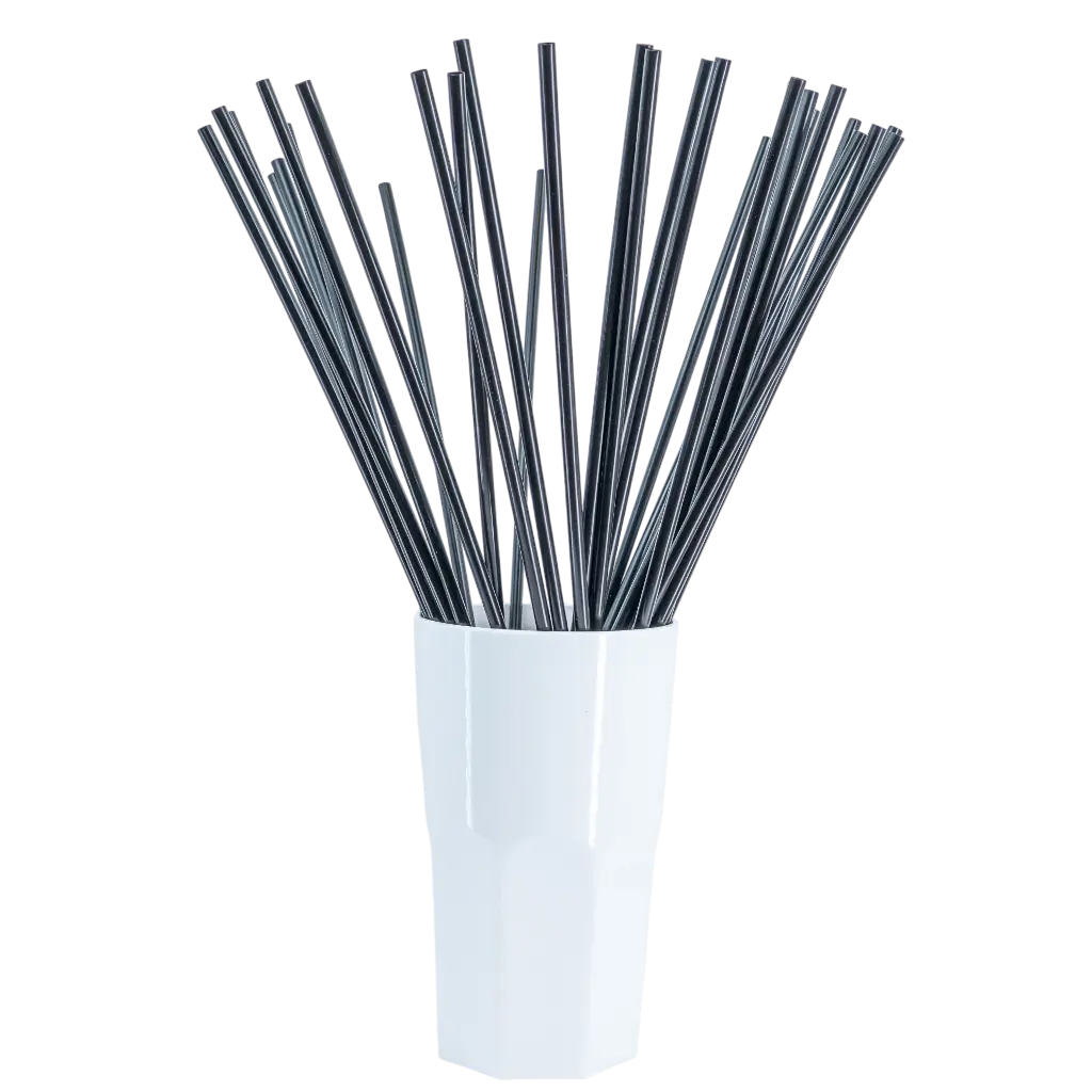 XXL Pajita Gigante Reutilizable PP - Negra 50cm/ø8mm (SET DE 500)