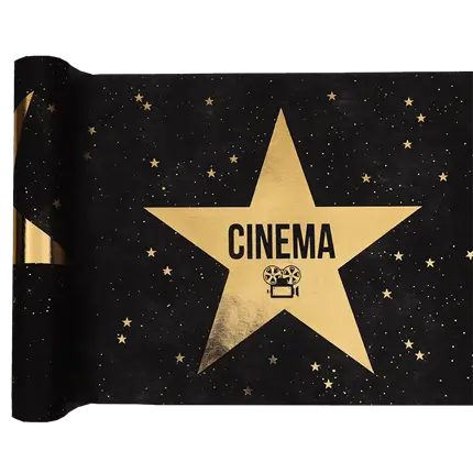 Camino de mesa Hollywood Negro y Oro - 5m*30cm