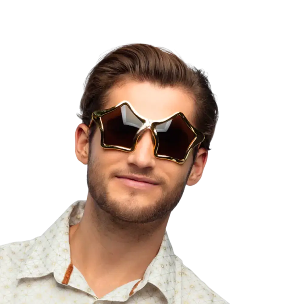 Gafas de fiesta con forma de estrella doradas – Paquete de 2