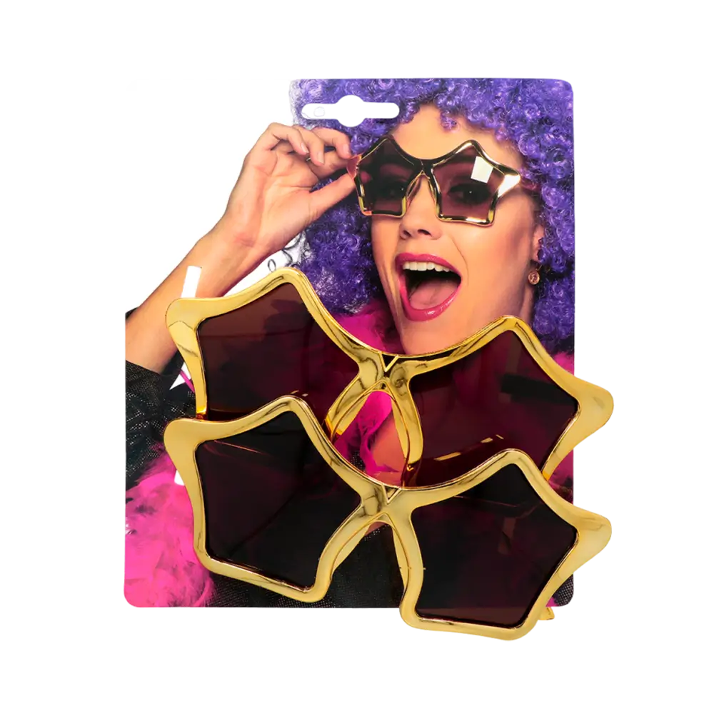 Gafas de fiesta con forma de estrella doradas – Paquete de 2