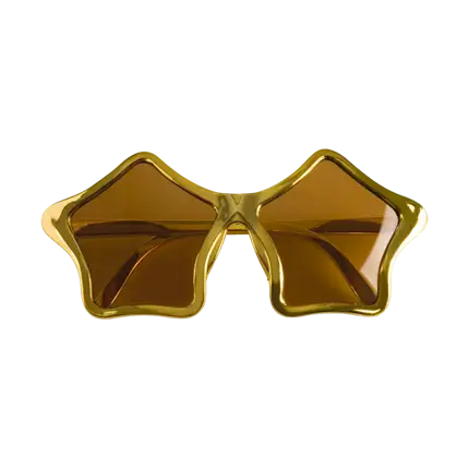Gafas de fiesta con forma de estrella doradas – Paquete de 2