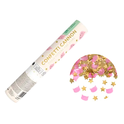 Cañón de confeti - Estrellas y gatos - 20 cm