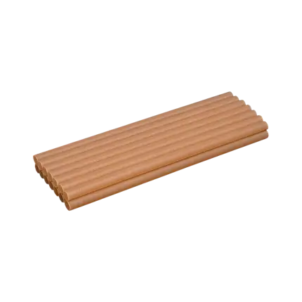 Pajita de cóctel de fibra vegetal 20cm ø6mm 100% Biodegradable (paquete de 250)