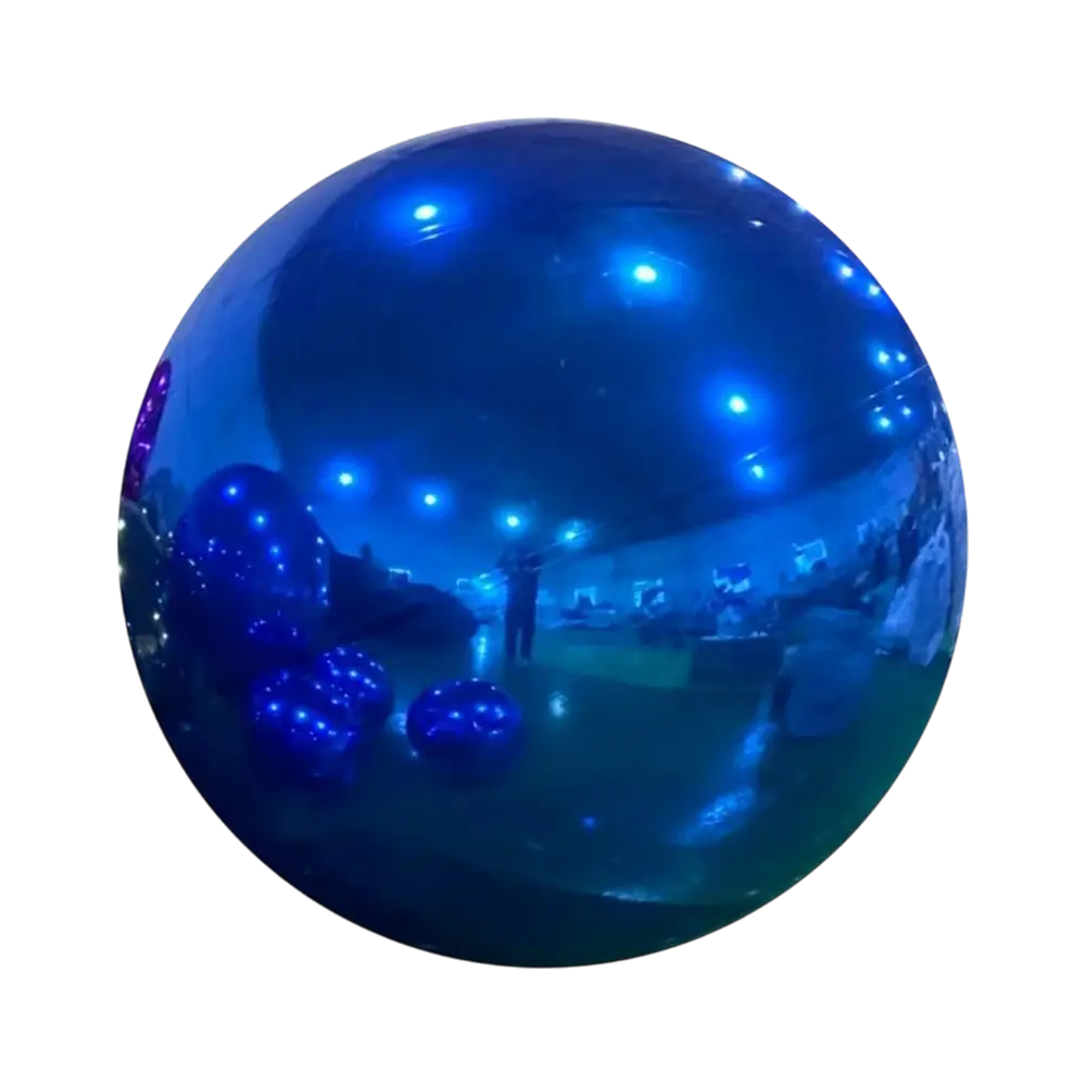 Bola de espejos hinchable azul 40cm - Decoración reutilizable