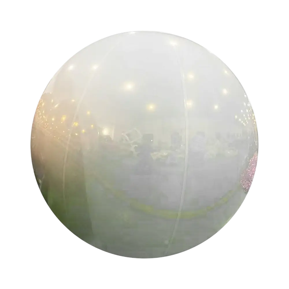 Bola de espejos hinchable blanca 40cm - Decoración reutilizable