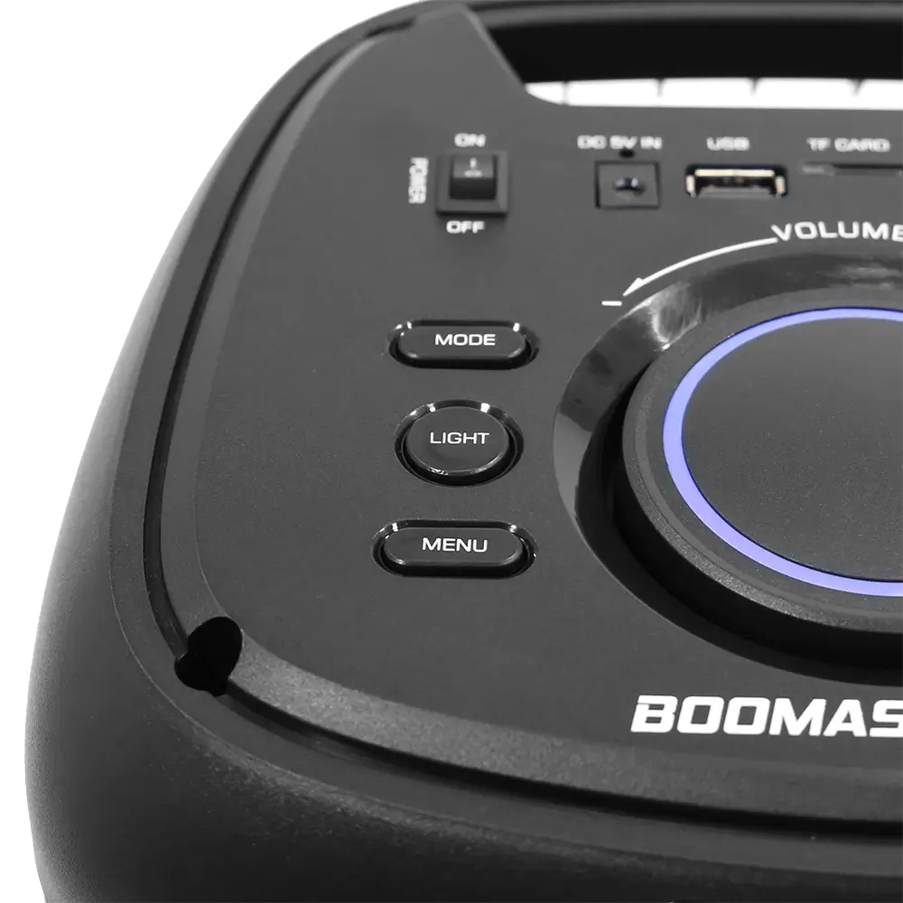 Altavoz portátil a pilas BOOMaster 300' - 250W con Bluetooth, LED