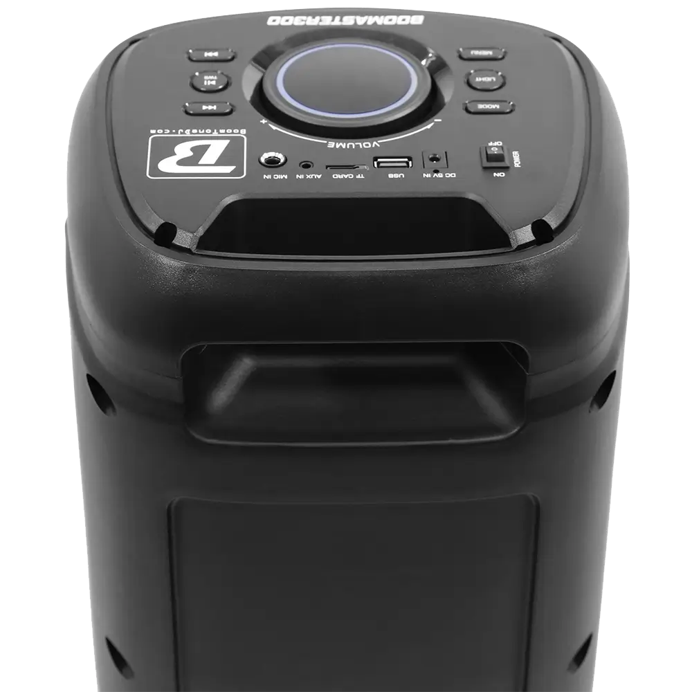 Altavoz portátil a pilas BOOMaster 300' - 250W con Bluetooth, LED
