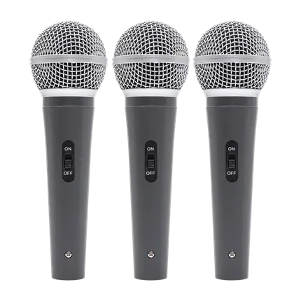 Micrófono dinámico MIC 300 Mac Mah – Pack de 3 micrófonos con cable con maletín, pinzas, supercardioide, XLR