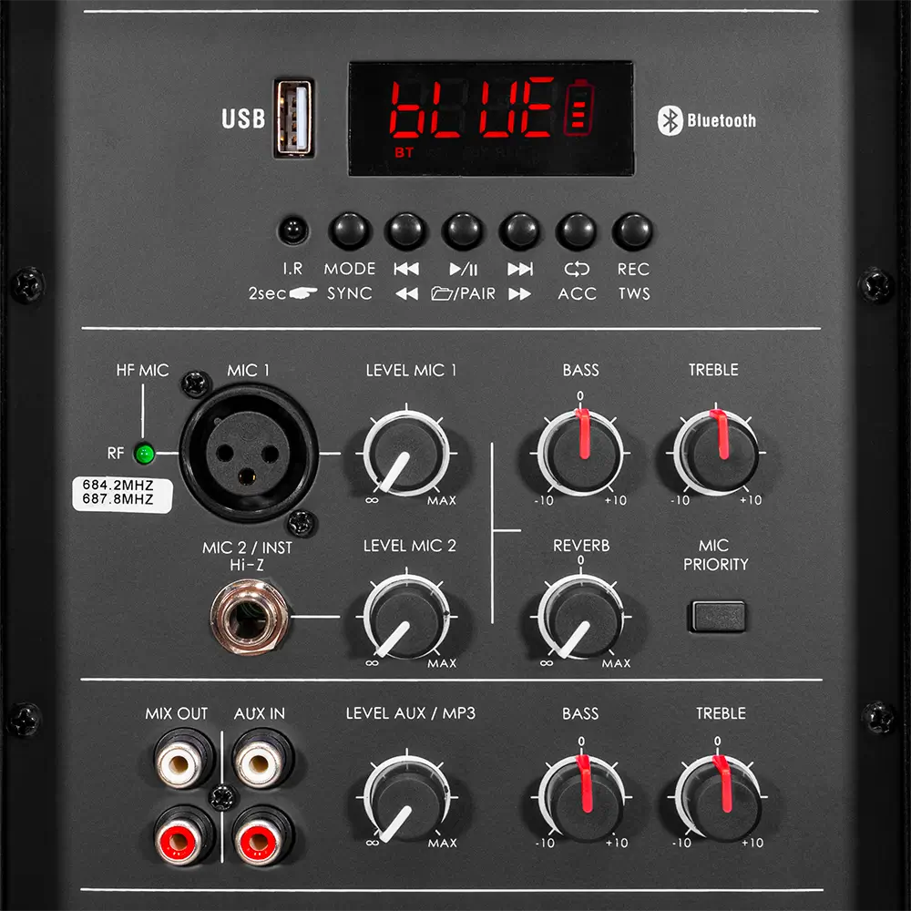 Altavoz portátil "Mobile Pro 15" Mac Mah – 600W, Bluetooth, 2 micrófonos UHF