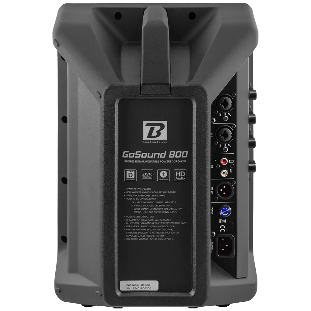 Altavoz portátil GoSound 800" - 100W RMS, Bluetooth 5.0, DSP 4 modos, batería 4h