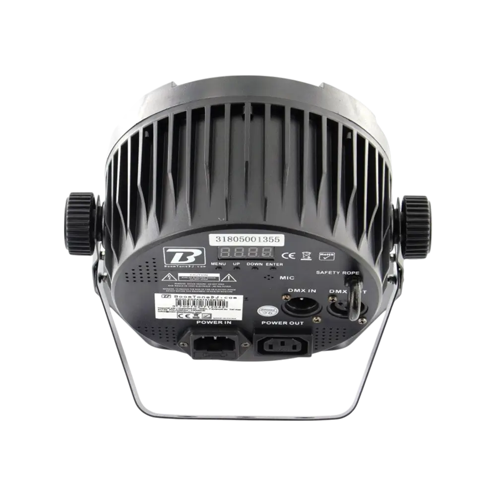 Proyector PAR LED 7x10W 5en1 - 7 LED RGBWA, DMX, modos automático y musical y mando a distancia