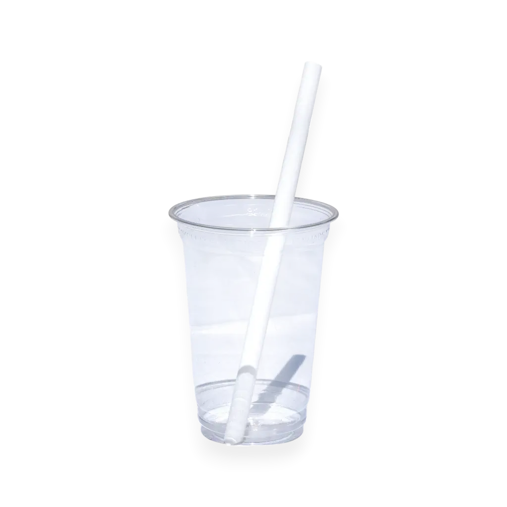 Pajita Bubble Tea de PP reciclable blanco 23cm ø 12mm - Con certificado alimentario y reutilizable (paquete de 200)