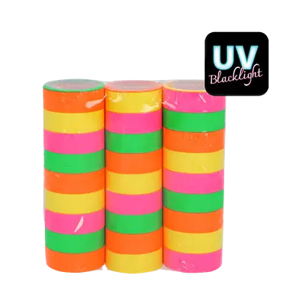 Juego de 3 bobinas de papel - Neón fluorescente reactivo UV 4m